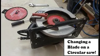 Changing a blade on a circular saw