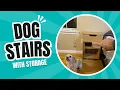 Dog Stairs with Storage Wooden Dog Steps for Small Dogs with Nightstand Dog Stairs