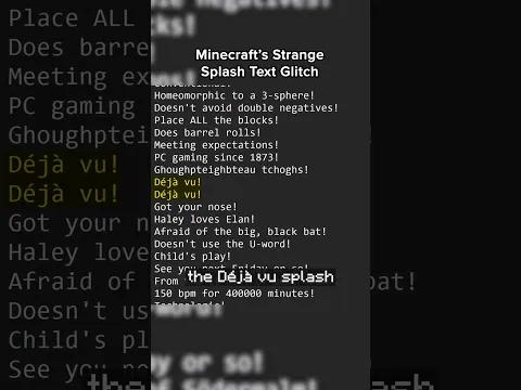 Minecraft's Strange Splashed Text Glitch