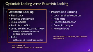 Topic 06 Part 07 - Optimistic vs Pessimistic Locking