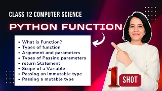 Python USER-DEFINED FUNCTION Class 12 Computer Science ENGLISH
