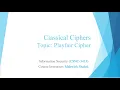 Playfair Cipher - Polyalphabetic Cipher