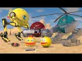 Lagu Pacman \u0026 Two-Legged Flying Robot Pacman vs Bulldozer Robot and Helicopter Robot Monsters | StrEat