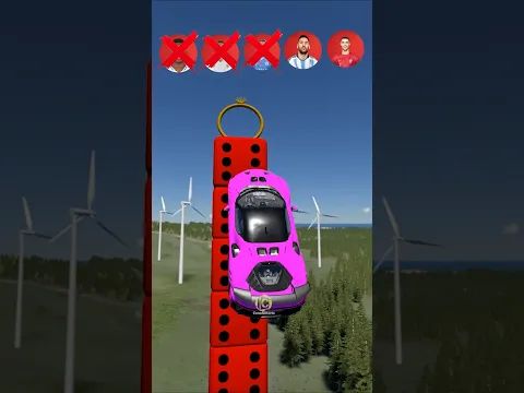 Ronaldo vs Messi vs Haaland vs Ramos vs Dice Tower β½π #beamngdrive #simulator #shorts