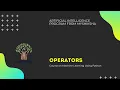 Machine Learning using Python Introduction to Operators