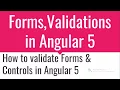 Forms Controls and Validations in Angular 5