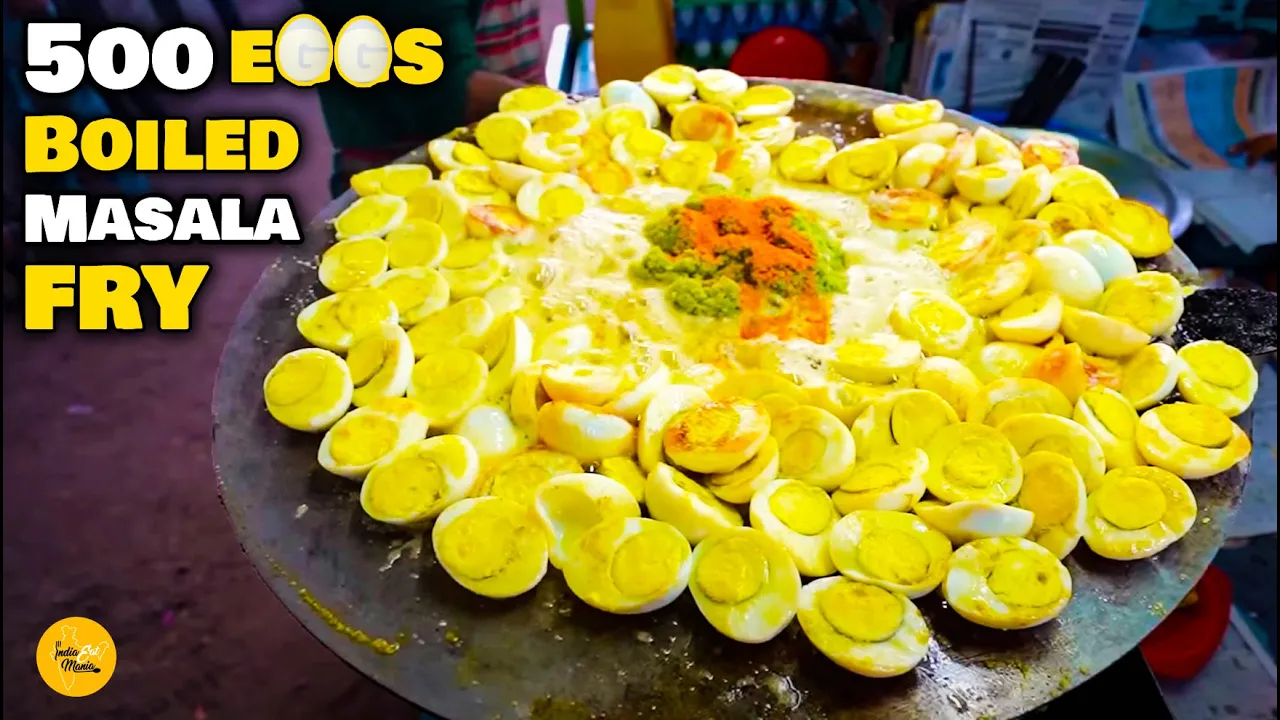 Bharuch Most Popular Biggest Tawa Boiled Eggs Fry Daily 500 Eggs Making Rs. 20/- Only l Gujarat Food