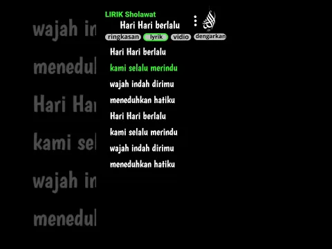 Download MP3 Lirik sholawat Hari Hari Berlalu