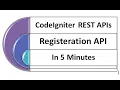 Codeigniter Rest API in 5 minutes Codeigniter 4 0 register API Tutorial