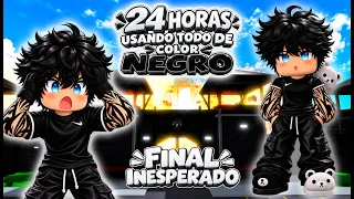 24 HORAS USANDO SOLO EL COLOR NEGRO EN BROOKHAVEN 😱 (TERMINAMOS ATRAPADOS EN LA PRISIÓN😱)
