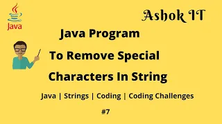 Java Program To Remove Special Characters From Given String Ashok IT