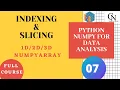 Indexing and Slicing in 1D 2D 3D array NUMPY PYTHON in Hindi PYTHON FOR DATA ANALYSIS