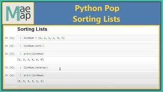 Python Pop Sorting Lists