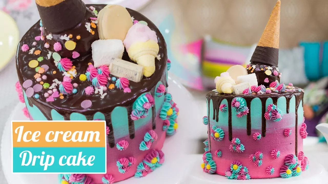 ICE CREAM DRIP CAKE   TARTA DE YOGUR Y VAINILLA   Quiero Cupcakes!