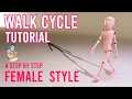Maya Walk Cycle Tutorial - Female Character Animation Tutorial Step by step animation process
