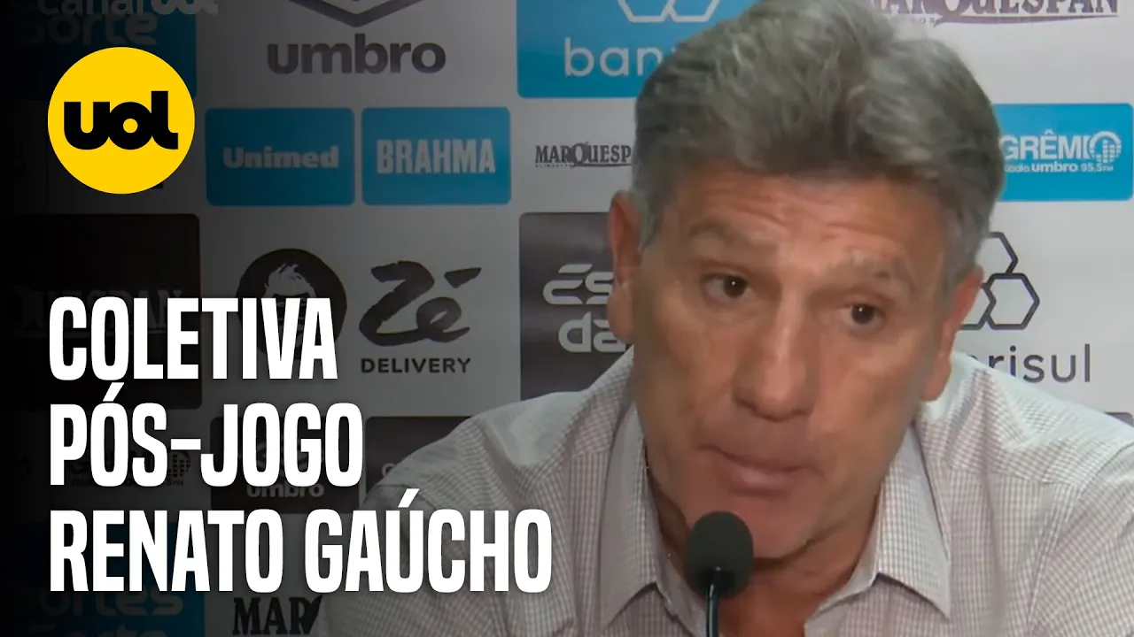 RENATO GAÚCHO VÊ TRÊS JOGADORES DO GRÊMIO 'ABAIXO' DA ENTREGA E ALERTA: 'A FILA ANDA''