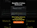 Mutability in Python Dictionaries