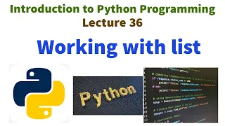 Working with List in Python Introduction to Python Programming VTU syllbaus