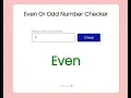 Even or Odd Number Checker