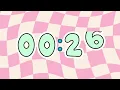 1 Minute Timer Pink Checkered Countdown Soft Bell 4K
