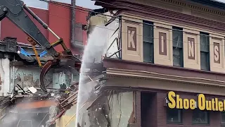 Former Plotkin shoe store in Scranton demolished