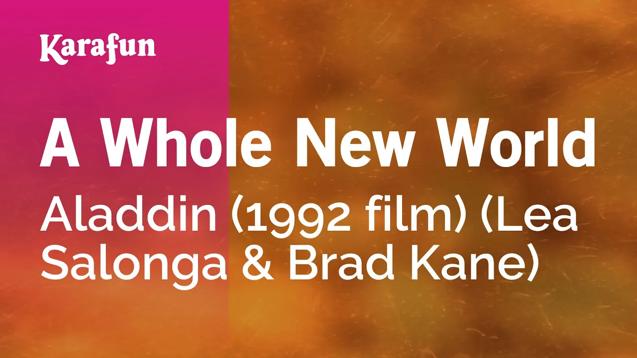 A Whole New World - Aladdin (1992 film) (Lea Salonga & Brad Kane) | Karaoke Version | KaraFun