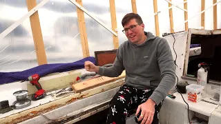 Gutting the cockpit of the Sailboat in Preparation for Grinding | Windpuff’s Rebuild [S1 Ep 21]