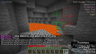 Minecraft auto mine diamonds iron and gold