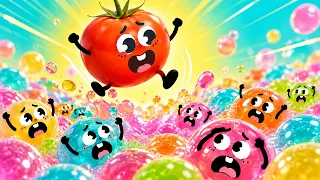 خربشات مضحكة تنبض بالحياة في عالم الفقاعات الهلامية! 🍅🫧