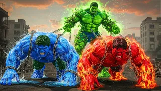 hulk vs blue hulk u0026 red hulk epic triple battle you can t miss