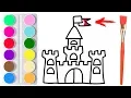 How To Draw Castle Coloring Pages Drawing For Kids