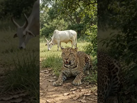 Why is the leopard scared 😡 The right decision in bad times can save lives 🤬#shorts