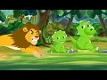 Lagu SuperCar Rikki rescue Little Dinosaurs from The LION | Kids Cars Cartoon Song