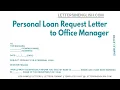 Lagu Personal Loan Request Letter To Office Manager - Letter to Company Requesting for Job Opportunity