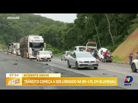 Grave acidente na BR-470: trânsito é liberado após ocorrência matinal em Blumenau
