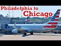 Full Flight American Airlines B737-800 Philadelphia to Chicago PHL-ORD