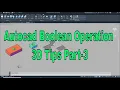 Autocad Boolean Operation 3D Tips Tamil Union Subtract Intersect Region