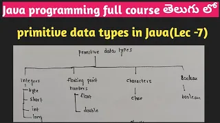 primitive data types in Java java programming srttelugulectures