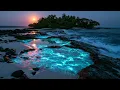 Relaxing Ocean Sounds For Deep Sleep | Glowing Beach Ambience & Soothing Ocean Waves White Noise