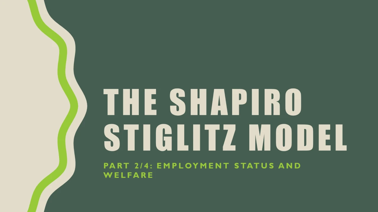 Shapiro Stiglitz Model 2/4: Employment Status and Welfare