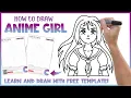 How to Draw Anime Girl - Free Worksheet PDF Connect the Dots Printable