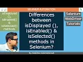 Selenium - Part16 Differences between isDisplayed isEnabled isSelected methods in Selenium
