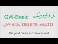 How to Use Auto and Delete Commands in GW Basic Urdu