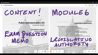 Public Administration N4 Module 6 Legislative Authority