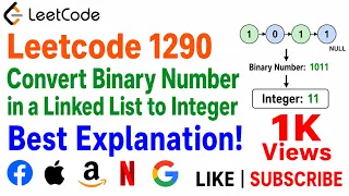 LeetCode 1290 Convert Binary Number in a Linked List to Integer