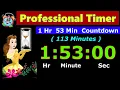 113 Minutes Countdown Reverse Time 113 To 0 Minute Timer Digital Clock Alarm Stopwatch