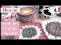 How to Crochet a Sunburst Granny Square and the Join as You Go Method Easy