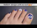 Easy Blue White Flower Toe Nail Art No Tools Needed