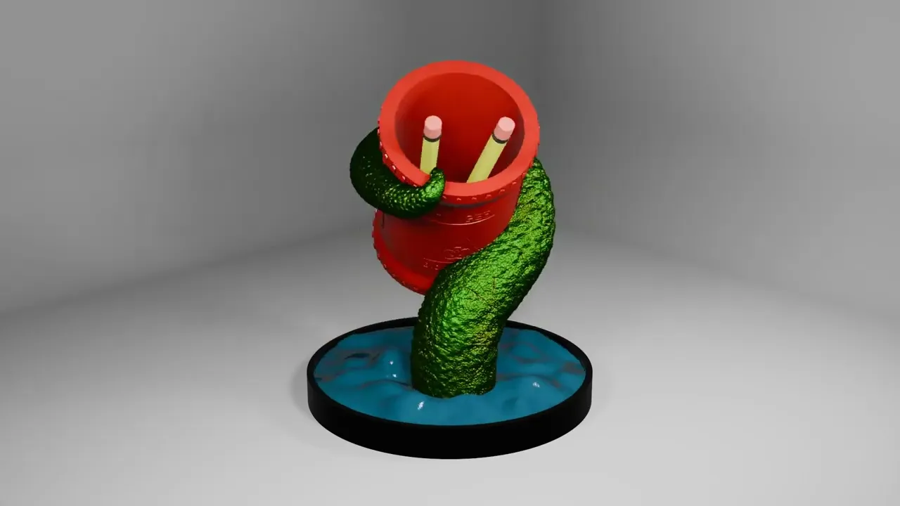 Monster Tentacle Drum Pen Holder