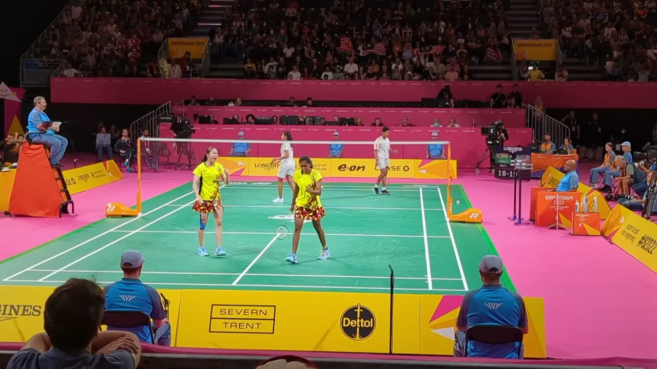 Badminton - Commonwealth Games - 2022 - Malaysia vs India - Thinaah M/Tan vs Jolly T/Pullela G.G